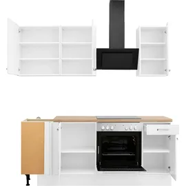 OPTIFIT Winkelküche L-Form 215 x 175 cm weiß