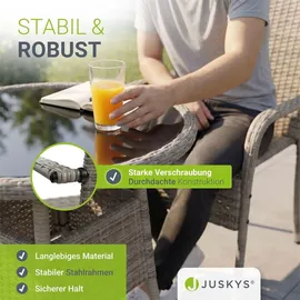 Juskys Yoro Polyrattan Gartenstuhl Grau 8 St.