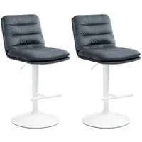 CLP 2er Set Barhocker Damar mit Samtbezug I Barstuhl