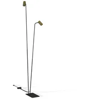 Licht-Erlebnisse Stehleuchte Schwarz Messing 212-216 cm Echt-Messing Metall GU10