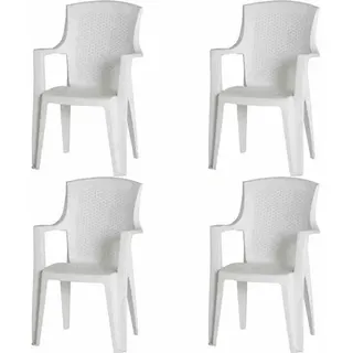 Gartensessel 55 x 46 x 91 cm weiß 4er Set