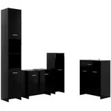 vidaXL 4-tlg. Badmöbel-Set Schwarz