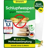 anwerk® Schlupfwespen gegen Kleidermotten - 1 Karten à 1 Lieferungen - Effektiv Kleider Motten bekämpfen - Alternative zur Mottenfalle, Mottenspray, Pheromonfalle