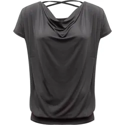 Yoga Shirt Flowing Batwing Ala Yoga Damen Grau Stretchig YOGISTAR XS