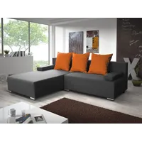 Fun Möbel Ecksofa Sofa LUCY mit Schlaffunktion Grau /