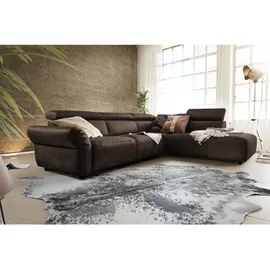 KAWOLA Ecksofa Riso Leder Recamiere rechts anthrazit