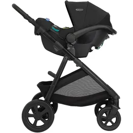 Graco Near2MeTM DLX 3in1 Kinderwagen-Set, inkl. Babywanne (0-9 kg) und Babyschale (40-75 cm), bis 22 kg, rückwärts, vorwärts, kompakt gefaltet, inkl. Adapter und Regenverdeck, schwarz,
