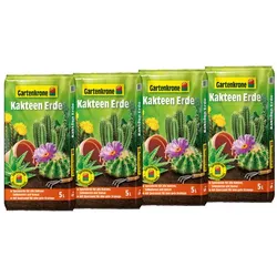 Gartenkrone Kakteenerde, 4 x 5L, Karton - braun