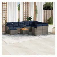 vidaXL Gartensofa-Set 11-tlg. grau