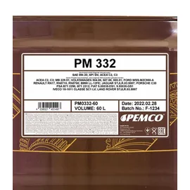 Pemco 332 PM0332-60 0W-30 60 l