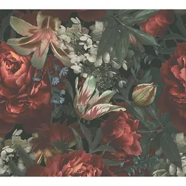 A.S. Création Vliestapete Blumen 64 cm x 10 m 385091 Rot/Grün