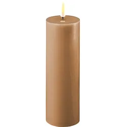 Deluxe Homeart LED Stumpenkerze Real Flame karamell, Ø5 x H15cm, karamell