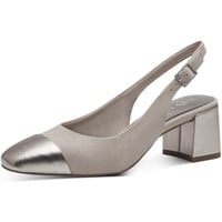 Marco Tozzi Damen Slingpumps mit Blockabsatz Vegan, Beige (Dune