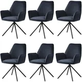 MCW Esszimmerstuhl MCW-G67 Samt anthrazit-blau 6er Set