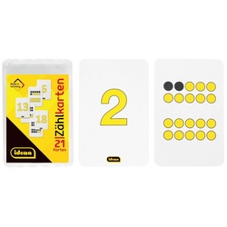 Idena Lernspielzeug Idena 656014 - Zählkarten, 21 Stück, Zahlen von 0 - 20 weiß