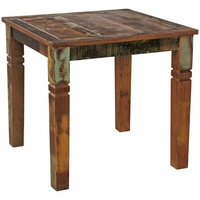 Esszimmertisch KALKUTTA 80 x 80 x 76 cm Mango Shabby Chic Massiv-Holz | Design Landhaus Esstisch Bootsholz | Tisch für Esszimmer rechteckig | Küc...
