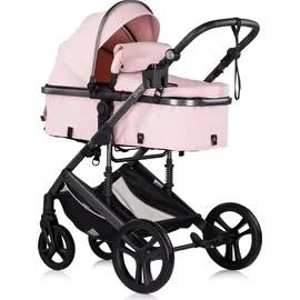 Chipolino Kinderwagen 3 in 1 Amore Babyschale Adapter Wickeltasche Fußabdeckung pink
