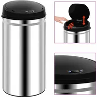 2024 Moderne Mülleimer Automatischer Sensor-Mülleimer 50 L Edelstahl 224346 - Silber