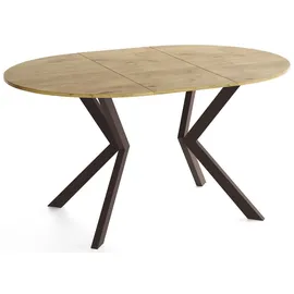 WFL GROUP Valio Ø 90 cm ausziehbar 130 cm braun