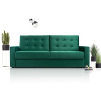 Siblo 3-Sitzer Elegantes Dreisitzer Sofa Adelaida mit Schlaffunktion - Bettzeugbehälter - 3-er Sofa grün