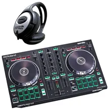 Roland Audio DJ Controller Roland DJ-202 USB-DJ-Controller mit Kopfhörer, enthält Serato DJ Intro schwarz