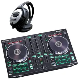 Roland Audio DJ Controller Roland DJ-202 USB-DJ-Controller mit Kopfhörer, enthält Serato DJ Intro schwarz
