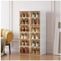 REDOM Schuhschrank mit Türen und Regalen, Schuhbox (PP+ABS+Magnet, für das Wohnzimmer, stapelbarer Aufbewahrungsorganisator Schrank) 99 cm