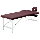 vidaXL Massageliege Klappbar 2-Zonen Aluminiumgestell Bordeaux-Lila - Lila