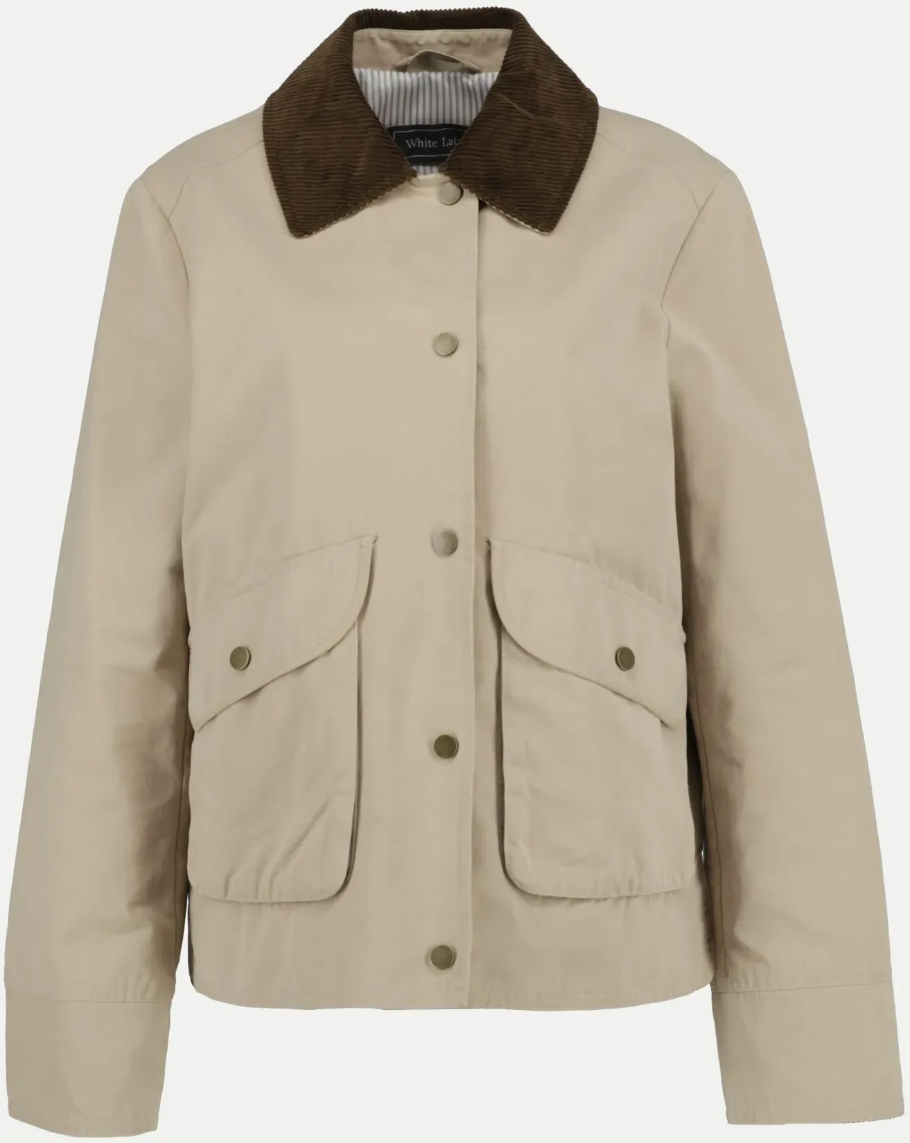 Jacke mit Cordkragen Beige 42