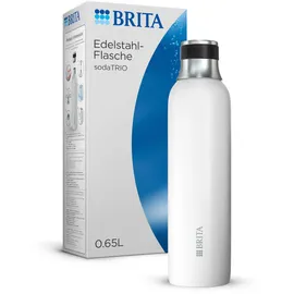 Brita Edelstahlflasche weiß für sodaTRIO Wassersprudler (0,65l) –