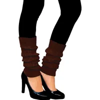 Oblique Unique Sexy Damen Stulpen Braun - Beinstulpen Damen & Mädchen für 80er Jahre Outfit 80s Motto Party Fasching Karneval Tanzen Aerobic Kostüm Accessoires - Einheitsgröße