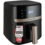 Russell Hobbs Heißluftfritteuse L 4,3L Rapid AirFryer [sehr kleines Gehäuse, sehr leise, 9 Programme] SatisFry (spülmaschinenfest, Fritteuse ohne Öl, TouchScreen, Grillen, Backen, Braten etc) 27610-56