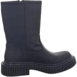 Camper Stiefel Biker-Bootie Schlupfstiefel schwarz Leder - Schwarz
