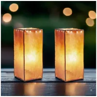 Marrakesch Orient & Mediterran Interior 2er Set Leder Nachttischlampe