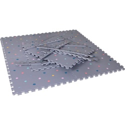 Knorrtoys® Puzzle Softteppich Matte, grau bunt, Puzzleteile, Puzzlematte, Bodenpuzzle grau