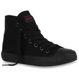 VAN HILL 94589 Sneaker Damen High Top Sneaker Sportschuhe Kult Schnürer Turnschuhe schwarz 36