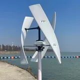 800W Maglev Windkraftanlage vertikale Windräder 12V 24V 48V Windgenerator 3 Achse Windturbine mit MPPT Regler Heimgebrauch (24V weißer Klingen)
