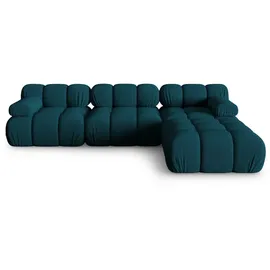 micadoni Sofa Bellis, modular 4-Sitzer mit flachem Modul blau