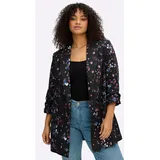 sheego Blazer in schwarz-koralle-bedruckt | Gr.: 52