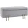 Homcom Sitzbank mit Stauraum Stoff, Metall, Gummiholz Hellgrau, Kunststoff, 40x42x100 cm,