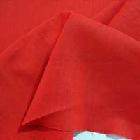 TOLKO 50cm Leinenstoff Meterware natur Leinentuch für Kleider Hose Rock Bluse Hemd Vorhänge Gardinen Kissen Bettwäsche | 140cm breit | Stoffe zum Nähen Meterware Leinen Stoff kaufen (Rot)