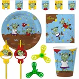 Partyset "DIE OLCHIS" Olchis Teller, Becher, Serviette, Girlande, Trinkhalme, Mitgebsel // Kindergeburtstag Olchis Partyset