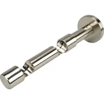 LIEDECO Doppelträger mit Schraubkappe für Gardinenstangen ø 20 mm | 14,5 cm - 2-läufig | 1 Stück | edelstahl-optik