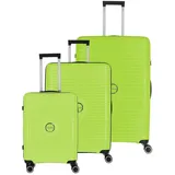 Travelite Orbita 4 Rollen Kofferset 3-teilig mit Dehnfalte limone