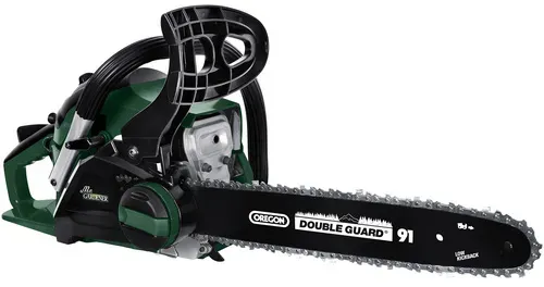 Mr. GARDENER Benzin-Kettensäge, 1.3 kW, 1.8 PS, 21 m/s, 35 cm - gruen