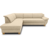 DOMO. collection Ecksofa Panama, klassisches Ecksofa in L-Form, Eckcouch, Sofa Couch, Ecke 254 x 186 cm, in beige