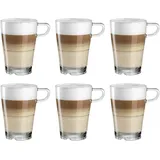 LEONARDO 6er Set Leonardo Latte-Macchiato-Becher Senso 350 ml Glas Transparent Klar