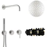 Herzbach MODUL7 Armatur-Set H-RB250 70.702712.1.09 Wandarm Regenbrause 250mm Edelstahl