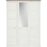 hom'in Hom`in Drehtürenschrank Grau, Weiß, - 154x209x60 cm,