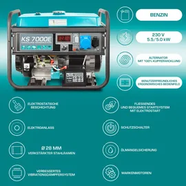 Könner & Söhnen KS 7000E Stromerzeuger Strom generator Benzin Notstromaggregat 5.5 kW
